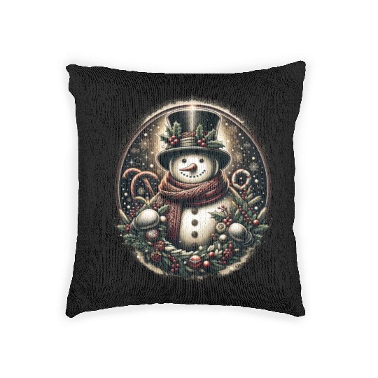 Christmas Snowman Woven Pillows
