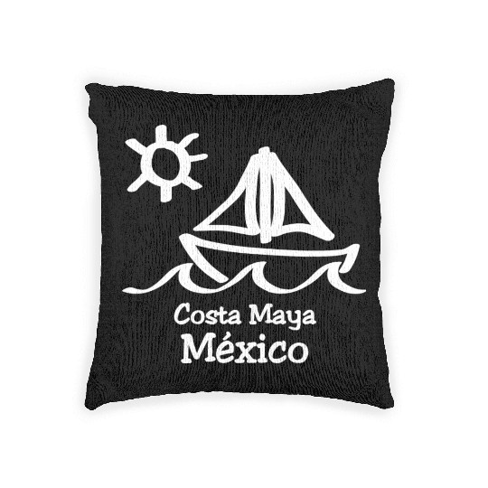 Costa Maya Mexico Sailboat Vacation Trip Beach Woven Pillows