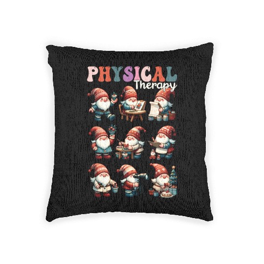 Christmas Gnome Santa Physical Therapy Xmas Woven Pillows