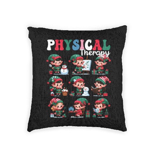 Christmas Gnome Santa Physical Therapy Xmas Woven Pillows