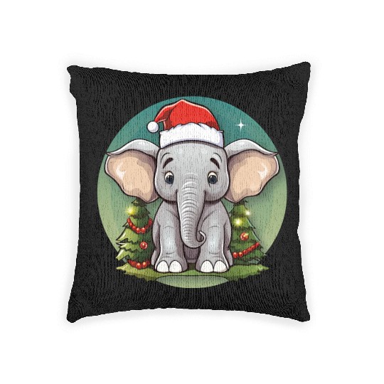 Elephant Christmas Woven Pillows