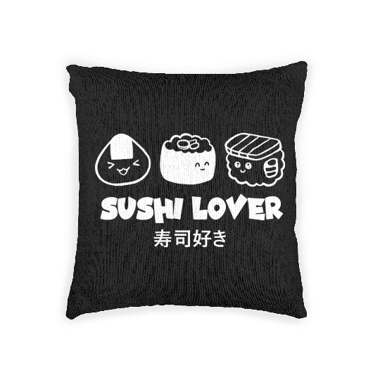 Sushi Lover Asian Food Lover Japanese Cuisine Cute Woven Pillows