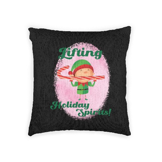 Muscle Elf -Christmas Spirit Workout Woven Pillows