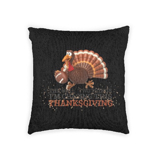 Football and turkey thanksgiving tees Woven Pillows