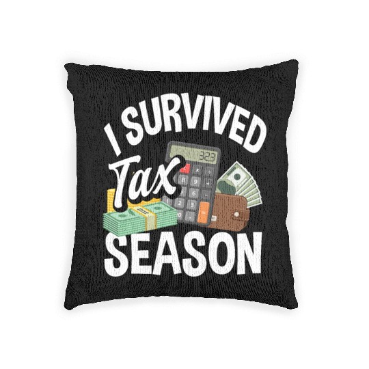 I Survived Tax Season Funny Accountant Gift Woven Pillows