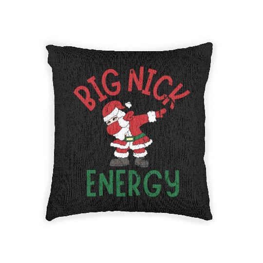 Big Nick Energy Christmas Dabbing Santa Claus Woven Pillows