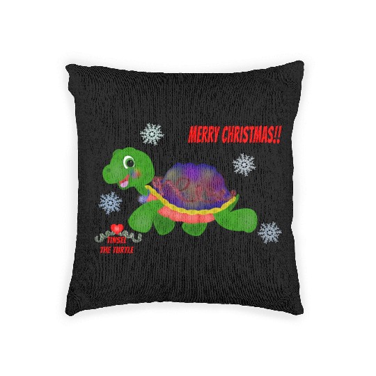 "Tinsel the Turtle" (Snowflake Snuggliezz) Woven Pillows