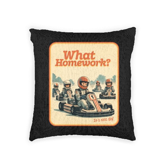What Homework? It’s Race Day! Woven Pillows