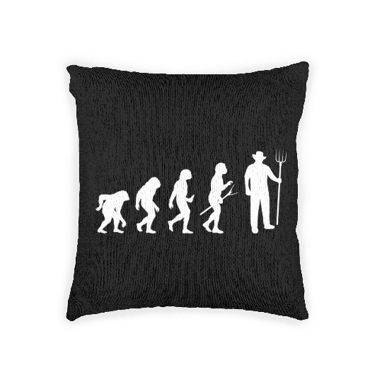 Farmer Evolution Of Farmer Funny Farming Woven Pillows