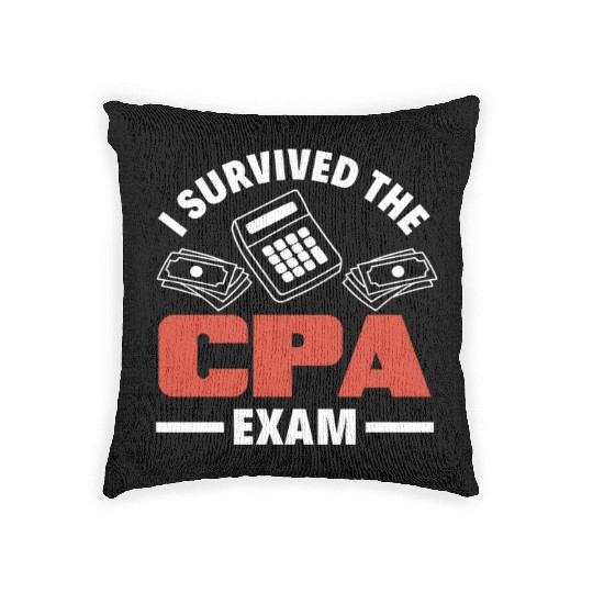 I Survived The CPA Exam Funny Accountant Gift Woven Pillows