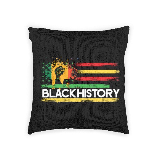 Black History Month BHM African Pride Fist Men Woven Pillows