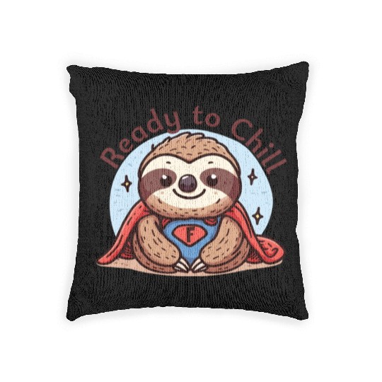 Sloth Superhero Sloths Chill Out Superpower Woven Pillows