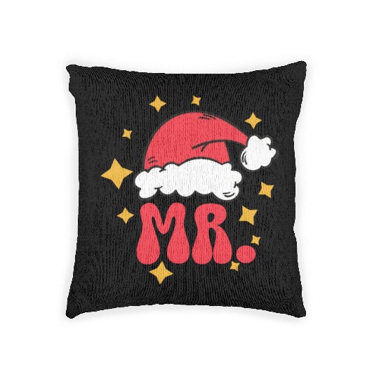 Mr And Mrs Claus Christmas Couples Matching Pajama Woven Pillows
