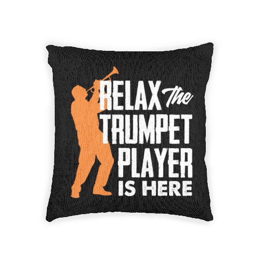 Funny Trumpet Player Gift Woven Pillows
