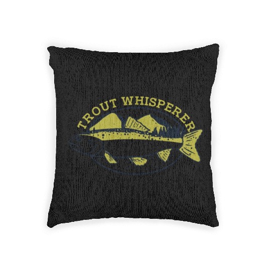 Trout Whisperer Boat Ice Fisherman Deep Sea Fly Woven Pillows