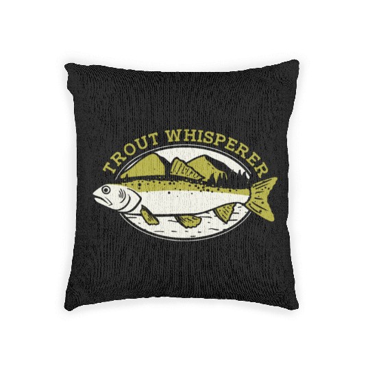 Trout Whisperer Boat Ice Fisherman Deep Sea Fly Woven Pillows