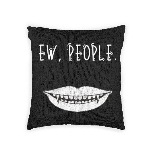 Ew People Mouth Fangs Woven Pillows