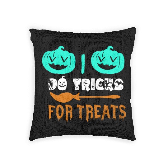 I Do Tricks For Treats In Halloween Night Woven Pillows