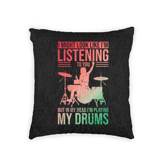 Drummer Woven Pillows with Unique Drums Graphic Perfect