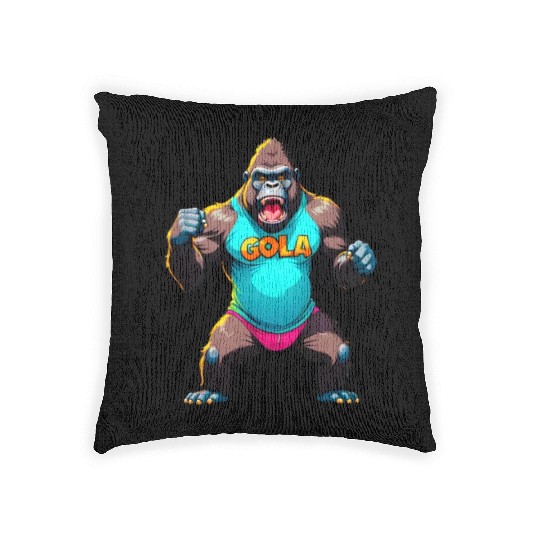 Cartoonish Gorilla Woven Pillows