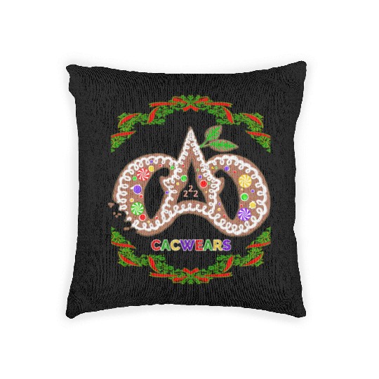 Christmas Bakery Gingerbread Cookie Pastry Logo Woven Pillows