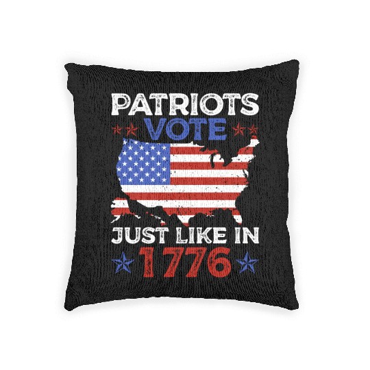 Patriots Vote Just Like 1776 American Flag Voter Woven Pillows
