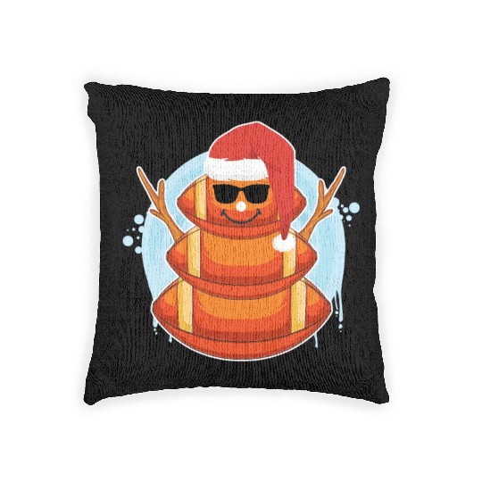 Rugby Snowman American Football Snowing Woven Pillows