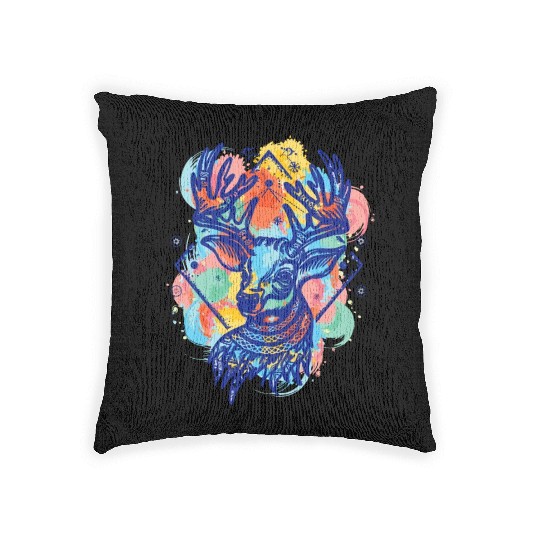 Winter Wonderland: Deer Color Design Woven Pillows