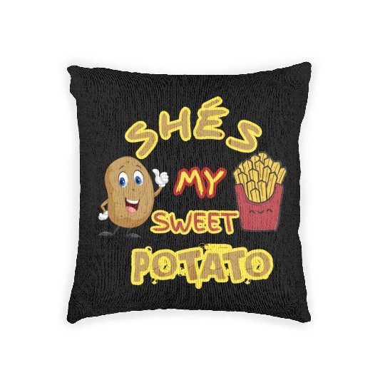 shés my sweet potato Woven Pillows