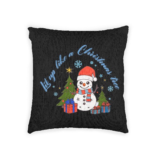 Lit up like a Christmas tree Woven Pillows