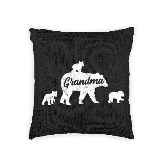 Grandma Bear 3 Cubs Mother'S Day Woven Pillows