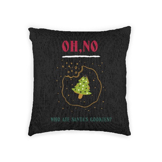 Who Bite Christmas Tree Cookies Woven Pillows