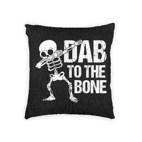 Dab To The Bone Dancing Skeleton Halloween Woven Pillows