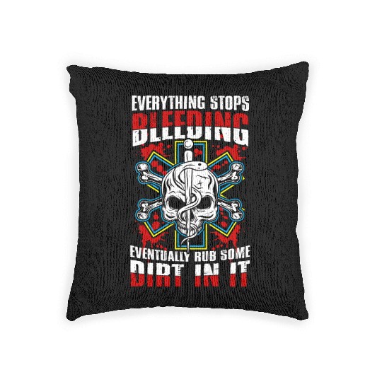 Everything stops bleeding | medical emergency Woven Pillows