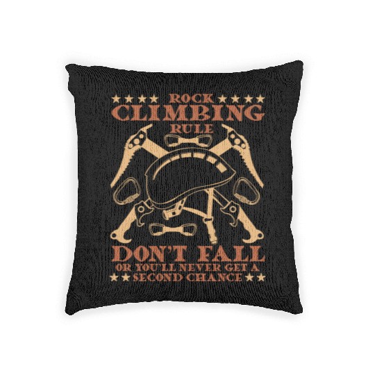 rock climbing rule don't fail Woven Pillows