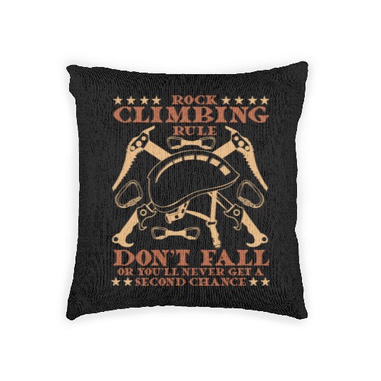 rock climbing rule don't fail Woven Pillows