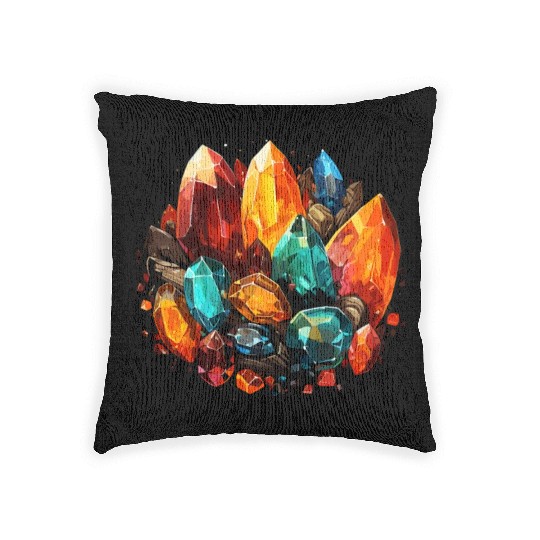 Lapidary Artist Gemstone Stone Collecting Stone Woven Pillows