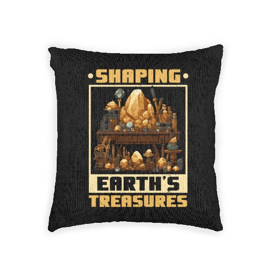 Lapidary Artist Gemstone Stone Collecting Stone Woven Pillows