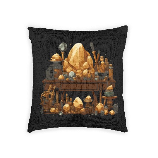 Lapidary Artist Gemstone Stone Collecting Stone Woven Pillows