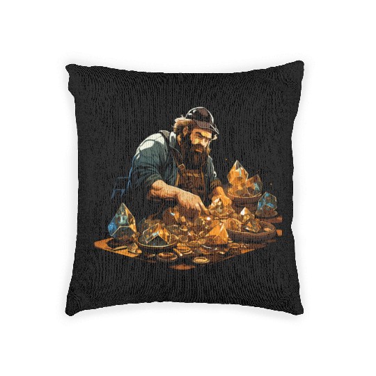 Lapidary Artist Gemstone Stone Collecting Stone Woven Pillows