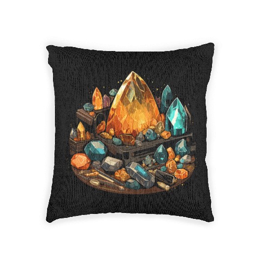 Lapidary Artist Gemstone Stone Collecting Stone Woven Pillows