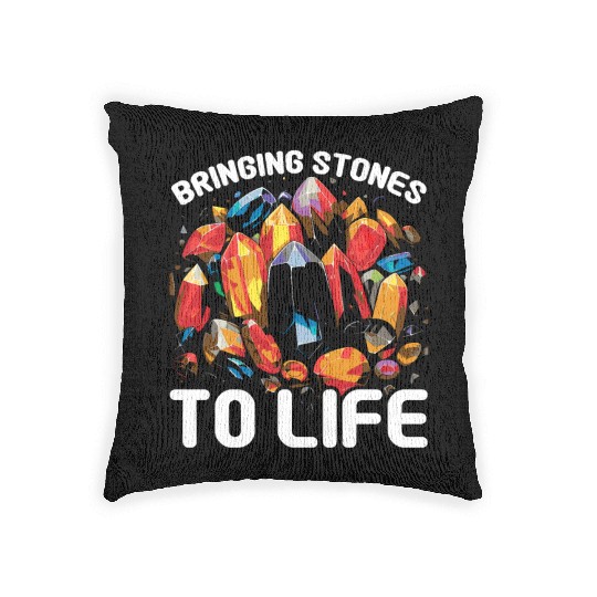 Lapidary Artist Gemstone Stone Collecting Stone Woven Pillows