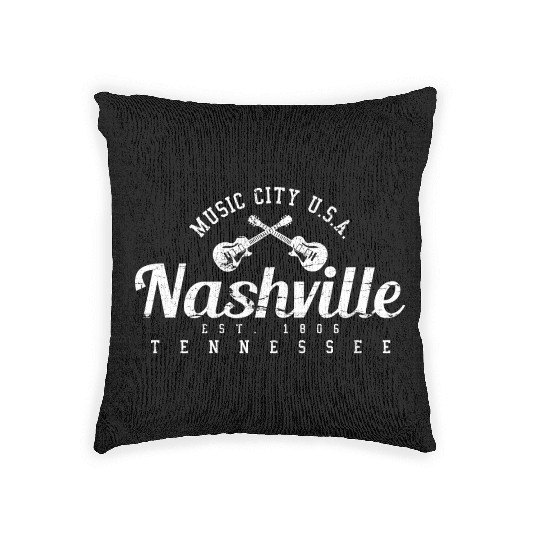 Nashville Tennessee Usa Music City Country Music V Woven Pillows