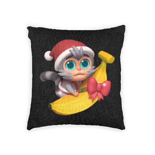 Monkey Banana Woven Pillows