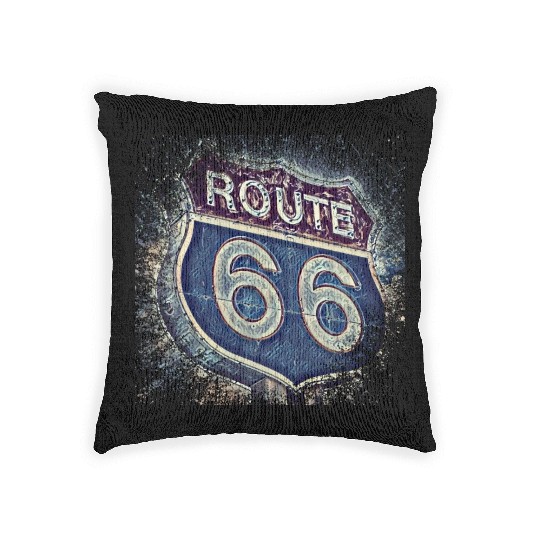Route 66 Woven Pillows