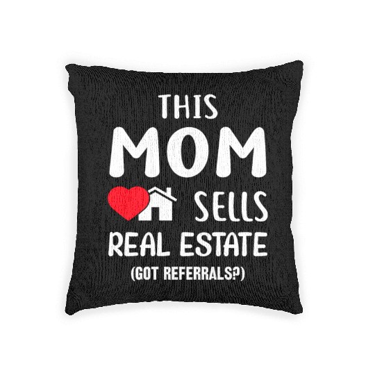 Mothers day real estate mom Woven Pillows