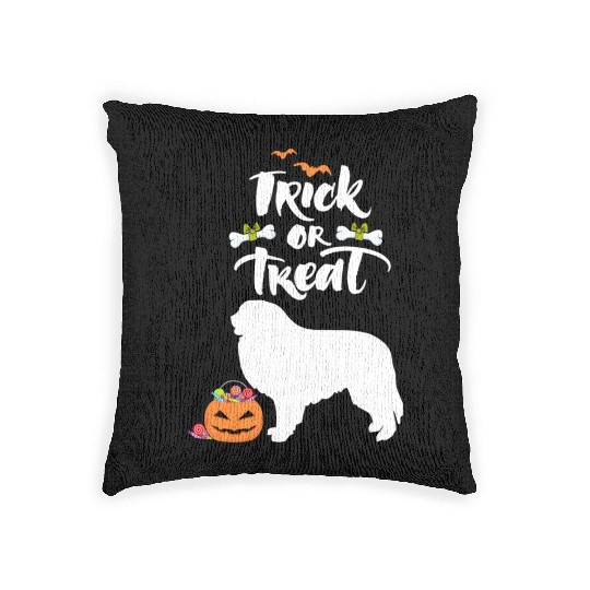 Trick Or Treat Great Pyrenees Dog Halloween Woven Pillows