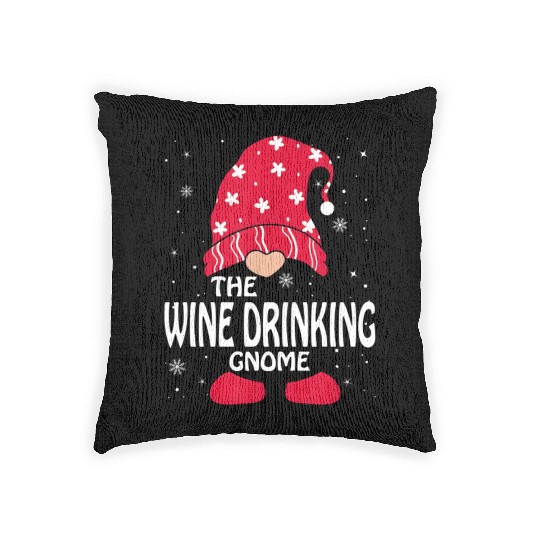 Wine Drinking Gnome Family Py Woven Pillows