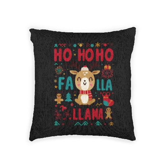 ho ho ho reindeer Woven Pillows