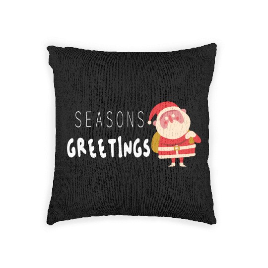 Seasons greetings Christmas outfits Woven Pillows